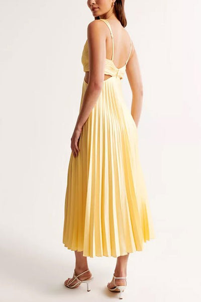 Laure | Elegante Vestido con Cuello en V y Plisado para Mujer