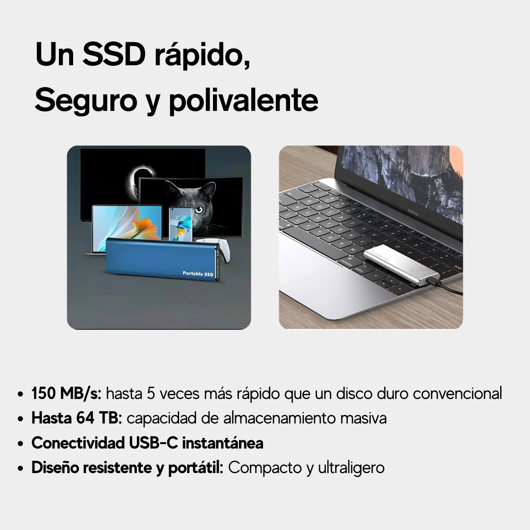 Disco duro externo SSD 1 TB a 64 TB | TurboSSD