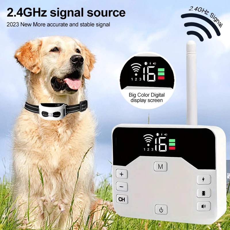 Valla Inalámbrica & Collar de Adiestramiento para Perros 2 en 1 - PawGuard