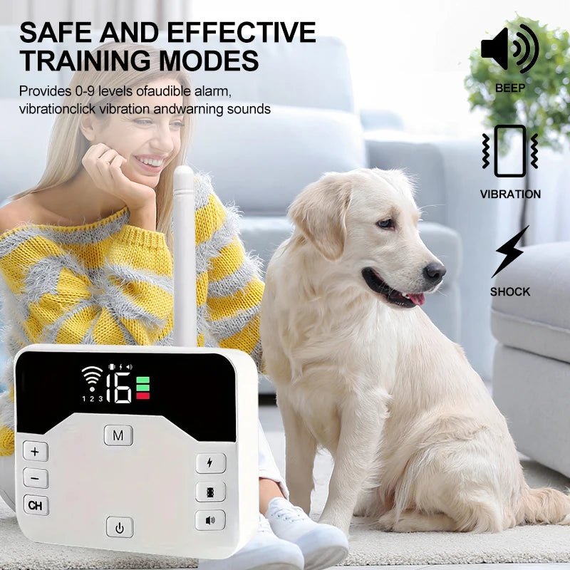 Valla Inalámbrica & Collar de Adiestramiento para Perros 2 en 1 - PawGuard