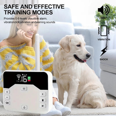Valla Inalámbrica & Collar de Adiestramiento para Perros 2 en 1 - PawGuard