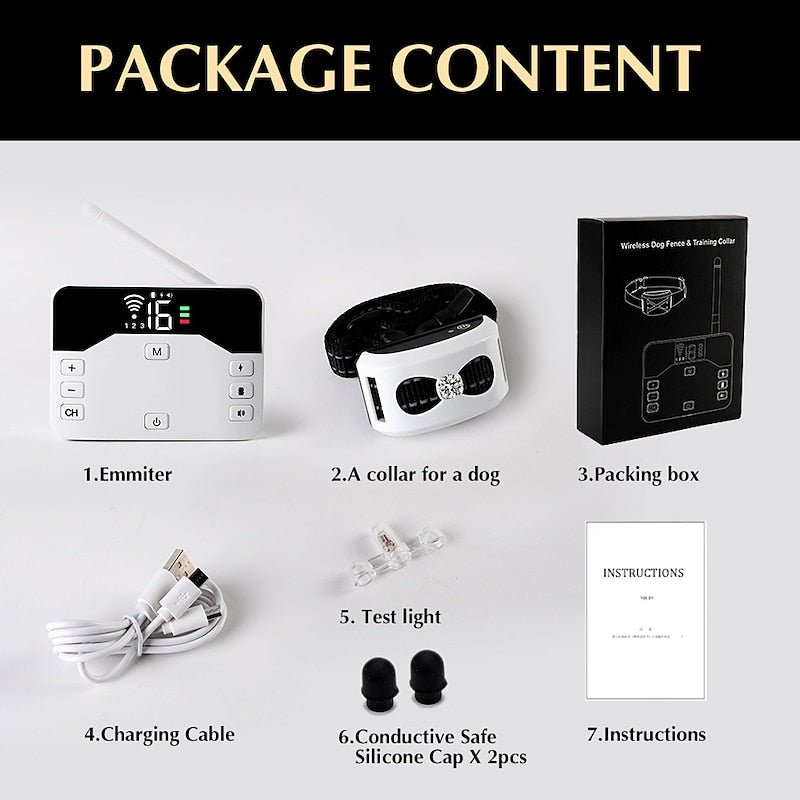 Valla Inalámbrica & Collar de Adiestramiento para Perros 2 en 1 - PawGuard