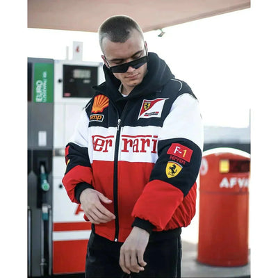 Chaqueta de Carrera Vintage Ferrari Unisex - Estilo Retro Original