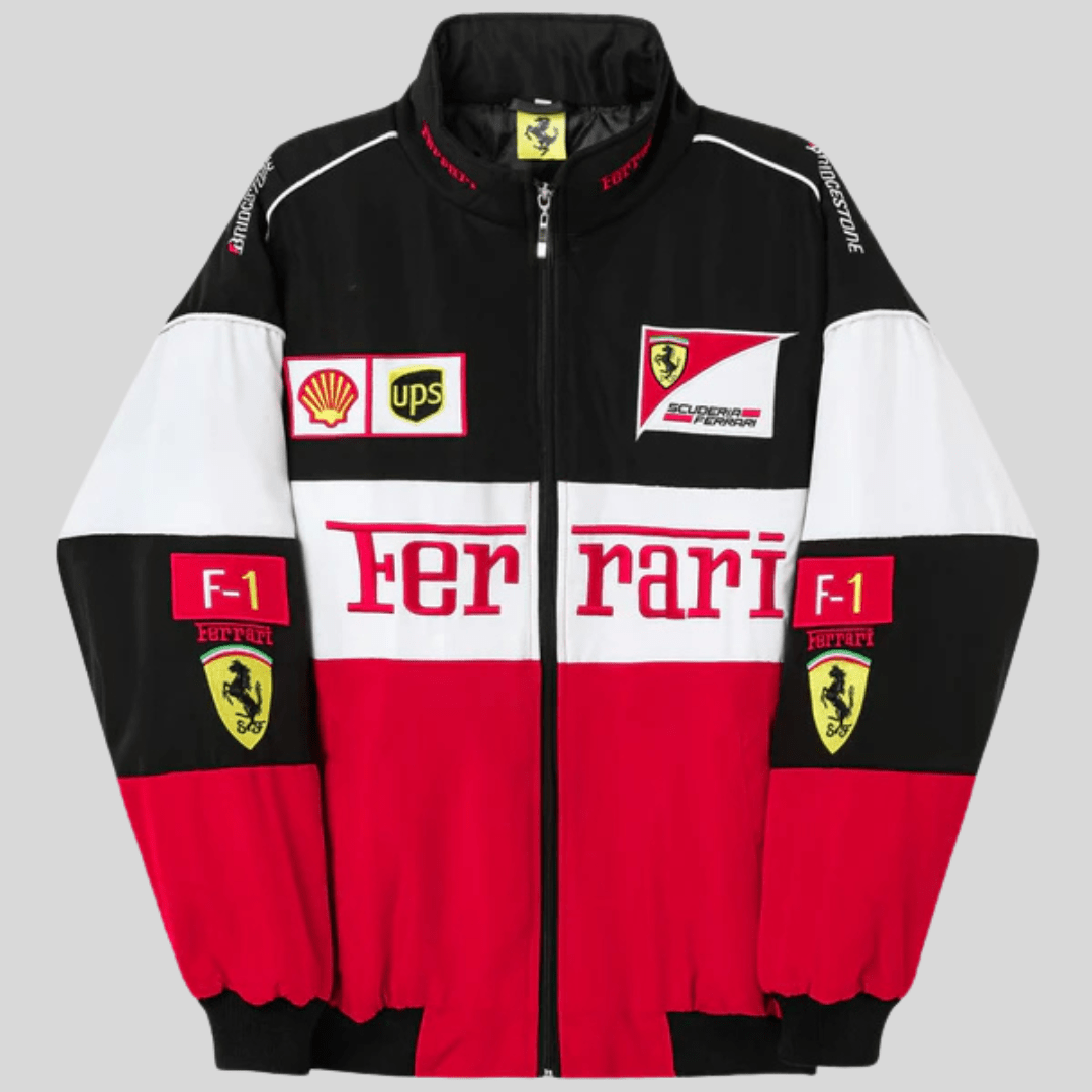 Chaqueta de Carrera Vintage Ferrari Unisex - Estilo Retro Original