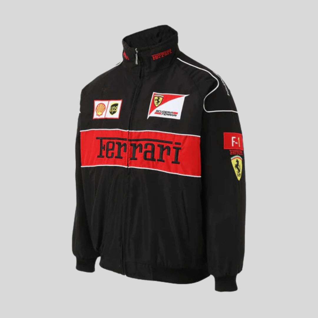 Chaqueta de Carrera Vintage Ferrari Unisex - Estilo Retro Original