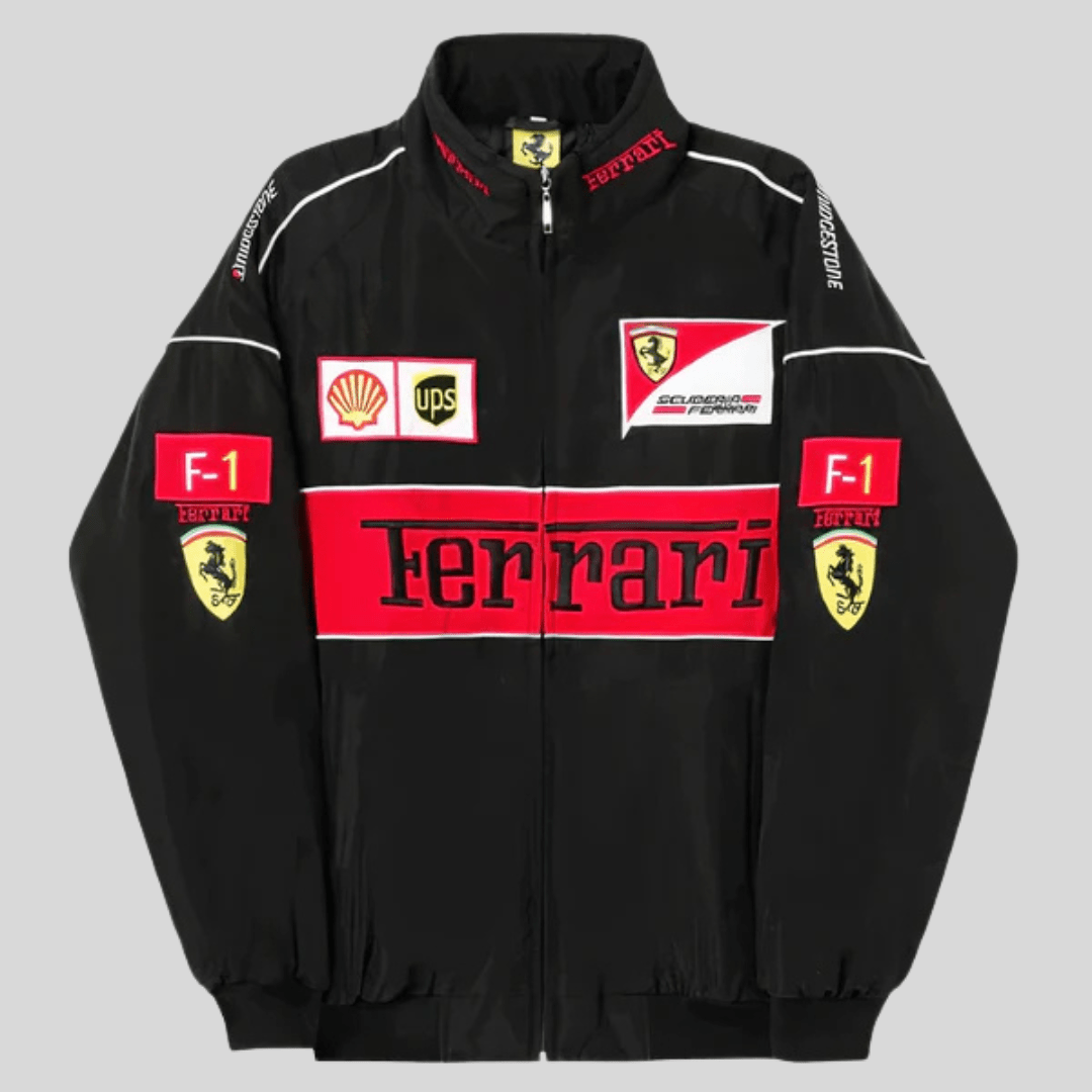 Chaqueta de Carrera Vintage Ferrari Unisex - Estilo Retro Original