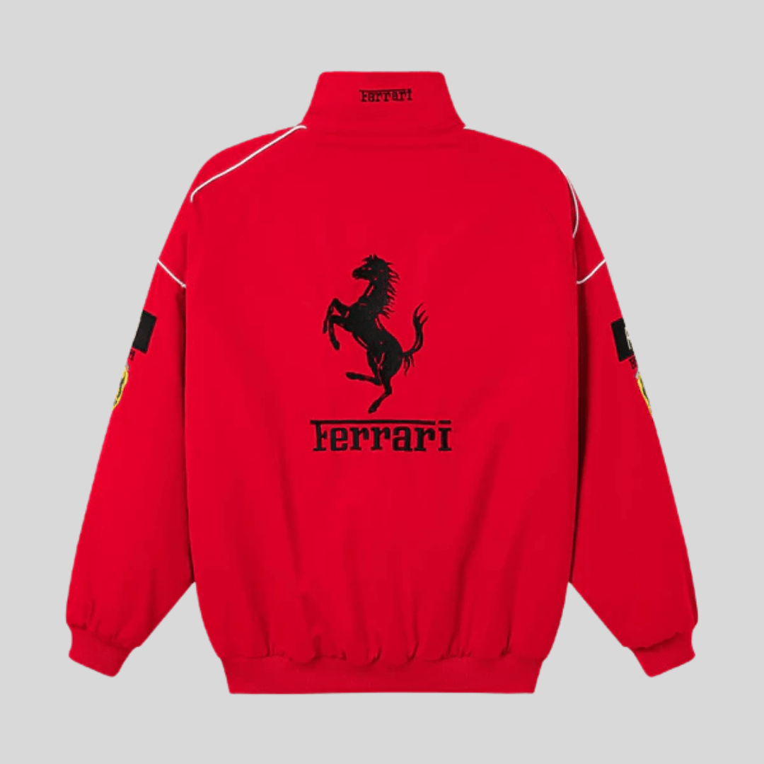Chaqueta de Carrera Vintage Ferrari Unisex - Estilo Retro Original