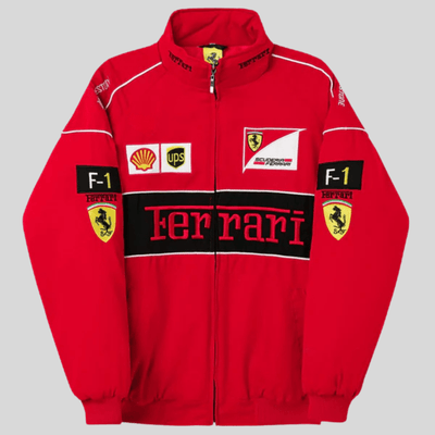 Chaqueta de Carrera Vintage Ferrari Unisex - Estilo Retro Original